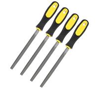 M METERXITY 4-Pack Triangular Metal File 6 Inch, High Carbon Steel File Diamond File Hand File W PVC Grip Handle for Wood/Metal/Ceramic/Glass/Stone/Jewelry/Tile/Model/DIY/Sharpening File