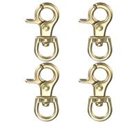 M METERXITY 4-Pack Trigger Snap Hooks, 1.38" Brass Swivel Trigger Snaps Claw Spring Clasps Hooks for Shoulder Straps/Keychain Buckle/Belts, Lobster Clips 0.31" Ring ID