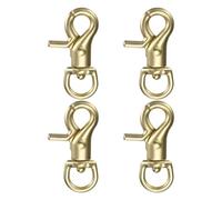 M METERXITY 4-Pack Trigger Snap Hooks, 1.81" Brass Swivel Trigger Snaps Claw Spring Clasps Hooks for Shoulder Straps/Keychain Buckle/Belts, Lobster Clips 0.43" Ring ID