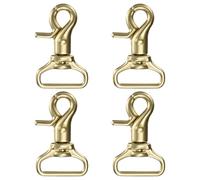 M METERXITY 4-Pack Trigger Snap Hooks, 1.97" Brass Swivel Trigger Snaps Claw Spring Clasps Hooks for Shoulder Straps/Keychain Buckle/Belts, Lobster Clips 1" Ring ID