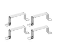 M METERXITY 4-Pack U Shaped Connector Bracket, 70x35mm 304 Stainless Steel Square Pipe Clamp for Door Closed Bar Holder Strut Channel/Fixing Tools/Pipe, Strap Clamp for Rectangular Tube