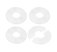 M METERXITY 4-Pack Wall Split Flange, for 1.3 Inch/32mm OD Pipe ABS Escutcheon Plate Round Self-Adhesive Plumbing Cover Plates for Water Pipe/Faucet [White]