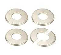 M METERXITY 4-Pack Wall Split Flange, for 1.6 Inch/40mm OD Pipe ABS Escutcheon Plate Round Self-Adhesive Plumbing Cover Plates for Water Pipe/Faucet [Gold Tone]