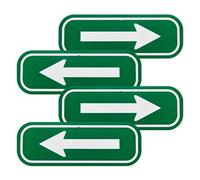 M METERXITY 4-Pack White Arrow Signs, 9.84 x 3.54 Aluminum Reflective One-way Arrow Sign for Outdoor Lawn Garden Ground Decorations, Street Sign [Green/White]