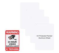 M METERXITY 4-Pack White Blank Metal Signs 10x14 Inch Painted Aluminum Sheet Reflective UV Protected Blank Custom Sign for Crafts/Yard/Garden/Outdoors/Indoor, Thick 0.03 Inch