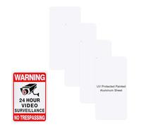 M METERXITY 4-Pack White Blank Metal Signs 4x8 Inch Painted Aluminum Sheet Reflective UV Protected Blank Custom Sign for Crafts/Yard/Garden/Outdoors/Indoor Thick 0.03 Inch