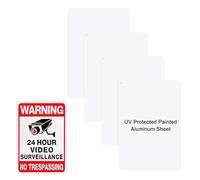 M METERXITY 4-Pack White Blank Metal Signs 7x10 Inch Painted Aluminum Sheet Reflective UV Protected Blank Custom Sign for Crafts/Yard/Garden/Outdoors/Indoor Thick 0.02 Inch