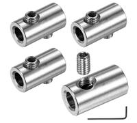 M METERXITY 4-Pack Wire Rope Cable Clamp, 5mm Hole 304 Stainless Steel Double Holes Lock Clip with Hexagon Screws Spanner for Cable Rigging/DIY Decorative Rope/Clothesline