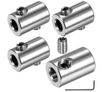 M METERXITY 4-Pack Wire Rope Cable Clamp, 6mm Hole 304 Stainless Steel Double Holes Lock Clip with Hexagon Screws Spanner for Cable Rigging/DIY Decorative Rope/Clothesline