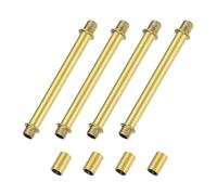 M METERXITY 4-Set Straight Pipe Lamp Stem Kit, 120mm(4.72") Long M10 Double End Thread Rod W/Coupling Sleeve Nuts for Table Lamps/Chandeliers, Light Fixture Replacement Parts [Gold Tone]