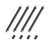 M METERXITY 4-Set Straight Pipe Lamp Stem Kit, 150mm(5.91") Long M10 Double End Thread Rod W/Coupling Sleeve Nuts for Table Lamps/Chandeliers, Light Fixture Replacement Parts [Black]