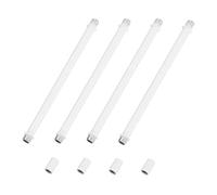 M METERXITY 4-Set Straight Pipe Lamp Stem Kit, 200mm(7.87") Long M10 Double End Thread Rod W/Coupling Sleeve Nuts for Table Lamps/Chandeliers, Light Fixture Replacement Parts [White]