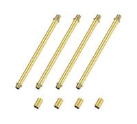 M METERXITY 4-Set Straight Pipe Lamp Stem Kit, 200mm(7.87") Long M10 Double End Thread Rod W/Coupling Sleeve Nuts for Table Lamps/Chandeliers, Light Fixture Replacement Parts [Gold Tone]