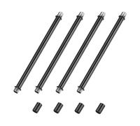 M METERXITY 4-Set Straight Pipe Lamp Stem Kit, 200mm(7.87") Long M10 Double End Thread Rod W/Coupling Sleeve Nuts for Table Lamps/Chandeliers, Light Fixture Replacement Parts [Black]