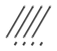 M METERXITY 4-Set Straight Pipe Lamp Stem Kit, 250mm(9.84") Long M10 Double End Thread Rod W/Coupling Sleeve Nuts for Table Lamps/Chandeliers, Light Fixture Replacement Parts [Black]