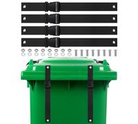 M METERXITY 4-Set Trash Can Locks for Animals, 17 Inch Buckle Type Raccoons Bear Proof Garbage Strap for Out Door Garbage Can, Lid Garbage Can Lock Easy to Install [Black]