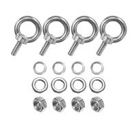 M METERXITY 4-Sets Stainless Eyebolt M5x14mm Shoulder Lifting Eye Bolt with Nuts Washers Male Screw Thread Ring Shoulder Eye Bolts Length 0.55 Inch for Suspending/Fastening