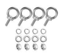M METERXITY 4-Sets Stainless Eyebolt M6x16mm Shoulder Lifting Eye Bolt with Nuts Washers Male Screw Thread Ring Shoulder Eye Bolts Length 0.63 Inch for Suspending/Fastening