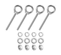 M METERXITY 4-Sets Stainless Eyebolt M6x69mm Shoulder Lifting Eye Bolt with Nuts Washers Male Screw Thread Ring Shoulder Eye Bolts Length 2.72 Inch for Suspending/Fastening