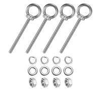 M METERXITY 4-Sets Stainless Eyebolt M6x80mm Shoulder Lifting Eye Bolt with Nuts Washers Male Screw Thread Ring Shoulder Eye Bolts Length 3.15 Inch for Suspending/Fastening