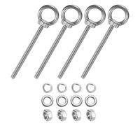 M METERXITY 4-Sets Stainless Eyebolt M6x89mm Shoulder Lifting Eye Bolt with Nuts Washers Male Screw Thread Ring Shoulder Eye Bolts Length 3.5 Inch for Suspending/Fastening