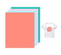 M METERXITY 4 Sheets 3D Puff Vinyl Heat Transfer 12x10 Inch Puff Vinyl Heat Transfer Pink Orange,Light Blue,Light Pink,Vintage Green HTV Iron-on for T-shirts