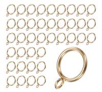 M METERXITY 40-Pack Gold Curtain Rings with Eyelet, Rustproof Metal Rings for Curtain Rods, 1 Inch/25mm Interior Diameter Drapery Rings for Curtain Rods for Hanging Drapes/Hats/Towels