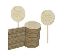 M METERXITY 40-Pack Thank You for Helping Me Grow Plant Labels, 4"x1.7"x0.08"(LxWxT) Round Wooden Plant Stakes Labels, Nursery Garden Labels for Garden Potted Plants/Thanksgiving Supplies