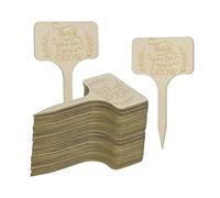 M METERXITY 40-Pack Thank You for Helping Me Grow Plant Labels, 4"x2"x0.08"(LxWxT) Rectangle Wooden Plant Stakes Labels, Nursery Garden Labels for Garden Potted Plants/Thanksgiving Supplies