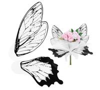 M METERXITY 40 Sheets Butterfly Flower Wrapping Paper Bouquet, 20 x 22 Inch Black Waterproof Floral Wrapping Paper Flower Packaging DIY for Wedding/Party/Birthday/Gift Bouquet Wrap Paper