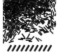 M METERXITY 4000-Pack Bugle Beads, 2x7mm Embroidery Craft Glass Bugle Tube Seed Beads for DIY Craft/Bracelet/Necklaces [Black]