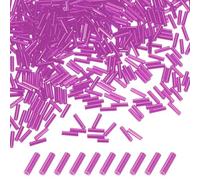 M METERXITY 4000-Pack Bugle Beads, 2x7mm Embroidery Craft Glass Bugle Tube Seed Beads for DIY Craft/Bracelet/Necklaces [Rose Red]