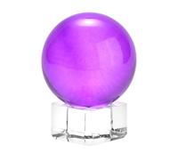 M METERXITY 40mm/1.6 Inch K5 Crystal Glass Ball with Stand Solid Crystal Ball Sphere Ornament for Home/Office/Photography/Magic [Purple]