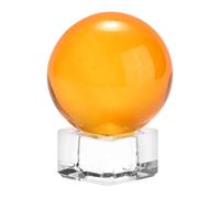 M METERXITY 40mm/1.6 Inch K5 Crystal Glass Ball with Stand Solid Crystal Ball Sphere Ornament for Home/Office/Photography/Magic [Amber]