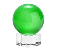 M METERXITY 40mm/1.6 Inch K9 Crystal Glass Ball with Stand Solid Crystal Ball Sphere Ornament for Home/Office/Photography/Magic [Green]