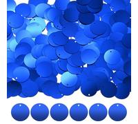 M METERXITY 450-Pack Flat Round Sequins for Crafts, 50g 20mm Loose Sequins Paillettes for Wedding/Sewing/DIY Craft, PVC Spangles with 1 Side Hole [Sapphire Blue]