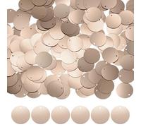 M METERXITY 450-Pack Flat Round Sequins for Crafts, 50g 20mm Loose Sequins Paillettes for Wedding/Sewing/DIY Craft, PVC Spangles with 1 Side Hole [Champagne]