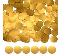 M METERXITY 450-Pack Flat Round Sequins for Crafts, 50g 20mm Loose Sequins Paillettes for Wedding/Sewing/DIY Craft, PVC Spangles with 1 Side Hole [Dark Gold]