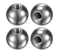 M METERXITY 4Pcs Threaded Ball Nut Knobs, M4x12mm 304 Stainless Steel Female Thread Ball Nut Cap for Lighting Fixtures/Machinery/DIY, Round Solid Screw Cap Cover [Silver]