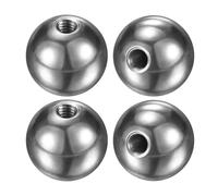 M METERXITY 4Pcs Threaded Ball Nut Knobs, M4x15mm 304 Stainless Steel Female Thread Ball Nut Cap for Lighting Fixtures/Machinery/DIY, Round Solid Screw Cap Cover [Silver]