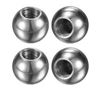 M METERXITY 4Pcs Threaded Ball Nut Knobs, M4x8mm 304 Stainless Steel Female Thread Ball Nut Cap for Lighting Fixtures/Machinery/DIY, Round Solid Screw Cap Cover [Silver]