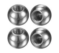 M METERXITY 4Pcs Threaded Ball Nut Knobs, M5x10mm 304 Stainless Steel Female Thread Ball Nut Cap for Lighting Fixtures/Machinery/DIY, Round Solid Screw Cap Cover [Silver]