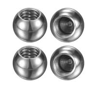 M METERXITY 4Pcs Threaded Ball Nut Knobs, M6x10mm 304 Stainless Steel Female Thread Ball Nut Cap for Lighting Fixtures/Machinery/DIY, Round Solid Screw Cap Cover [Silver]