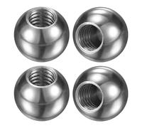 M METERXITY 4Pcs Threaded Ball Nut Knobs, M6x12mm 304 Stainless Steel Female Thread Ball Nut Cap for Lighting Fixtures/Machinery/DIY, Round Solid Screw Cap Cover [Silver]