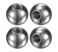 M METERXITY 4Pcs Threaded Ball Nut Knobs, M6x15mm 304 Stainless Steel Female Thread Ball Nut Cap for Lighting Fixtures/Machinery/DIY, Round Solid Screw Cap Cover [Silver]