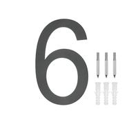M METERXITY 5 Inch 304 Stainless Steel Floating House Numbers, Modern House Number 6 with Nail Kit and Instructions, Exterior House Numbers for Outside/Garden/Mailbox[Black]