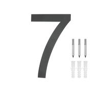M METERXITY 5 Inch 304 Stainless Steel Floating House Numbers, Modern House Number 7 with Nail Kit and Instructions, Exterior House Numbers for Outside/Garden/Mailbox[Black]