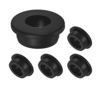 M METERXITY 5-Pack 1-1/8 Inch Drill Hole, 3/4 Inch ID Silicone Rubber Grommets for Wiring, Wire Cable, Hole Plugs, Automotive, Firewall, Desk, Water Pipe, Hydroponic [Black]