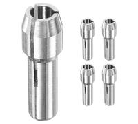 M METERXITY 5-Pack 304 Stainless Steel Drill Chuck, 1/8 Inch Collets Set Quick Change Replacement 4.2mm Shank Diameter for Rotary Tools/Electric Drills [Silver]
