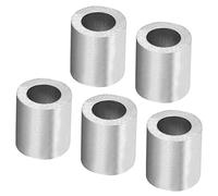M METERXITY 5 Pack Aluminum Crimping Loop Sleeve Oval - 6mm Wire Rope Fastener Apply for Garden Fence (10x10mm)